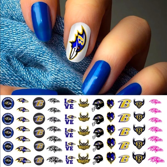 💌BO/GO$6 🏈 Baltimore Ravens Nail Decals - Picture 1 of 4